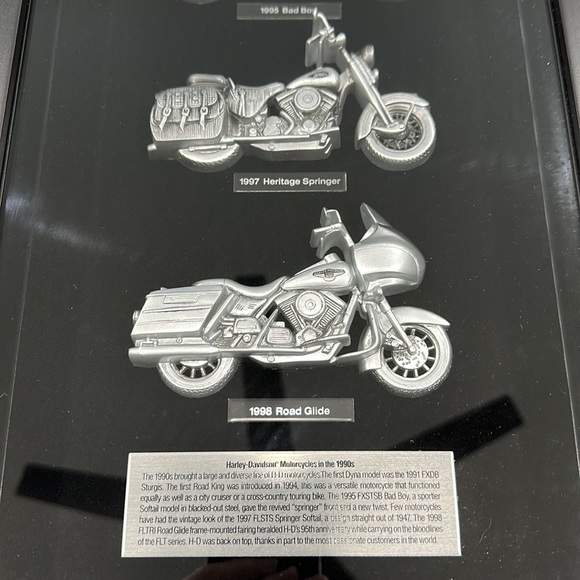 Harley-Davidson Pewter Motorcycle Framed Set - Picture 2 of 11